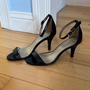 Bandolino Black Open-Toe Ankle-Strap Heels